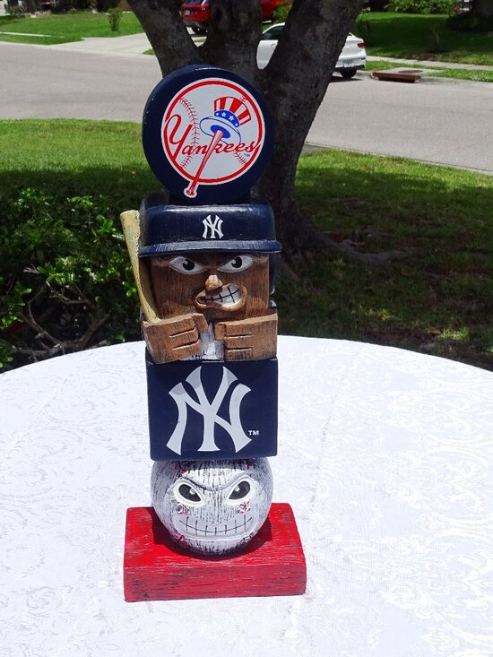 Ny Yankees Other - New York Yankees Tiki Totem Statue, Hand Painted 14 1/2" Tall